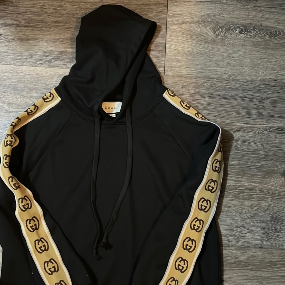 NEW Gucci Cotton jersey hooded sweatshirt